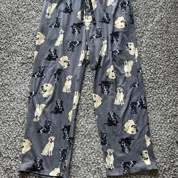Croft Barrow Gray Dog Print Pajama Pants Womens L Loungewear Relaxation Dogs - Picture 1 of 5